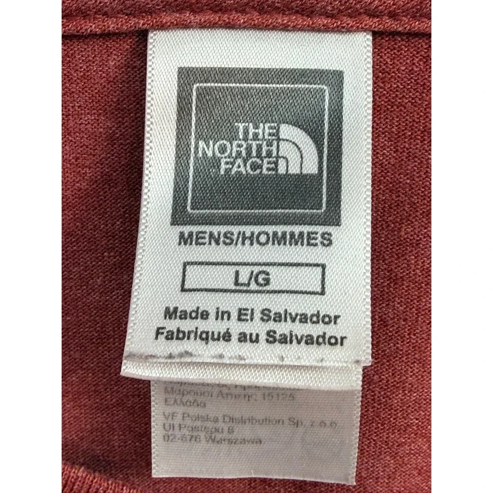 The North Face Mens Graphic Logo T-Shirt Heather Red Short Sleeve Size Large